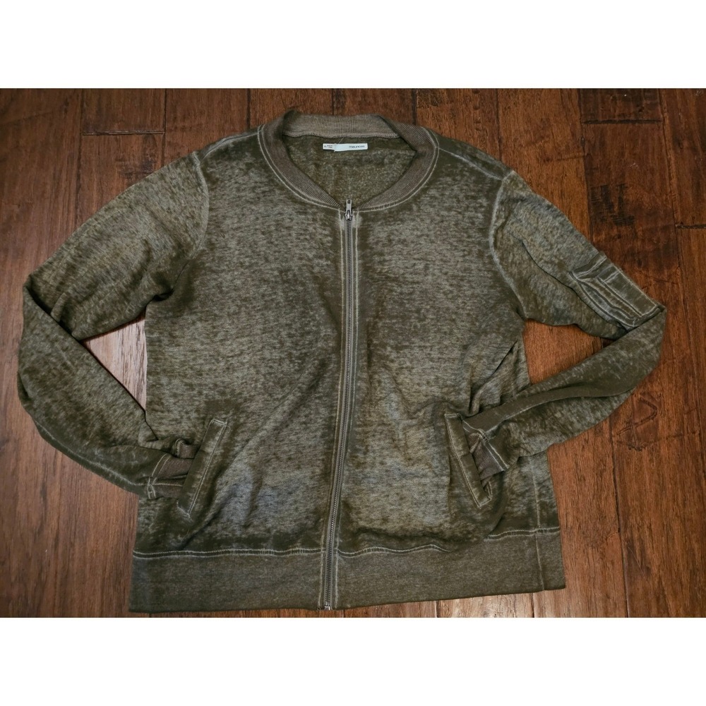 Maurices Olive Green Y2K Full Zip Cardigan Sweater Utility Pocket XL Indie Artsy - Picture 2 of 7
